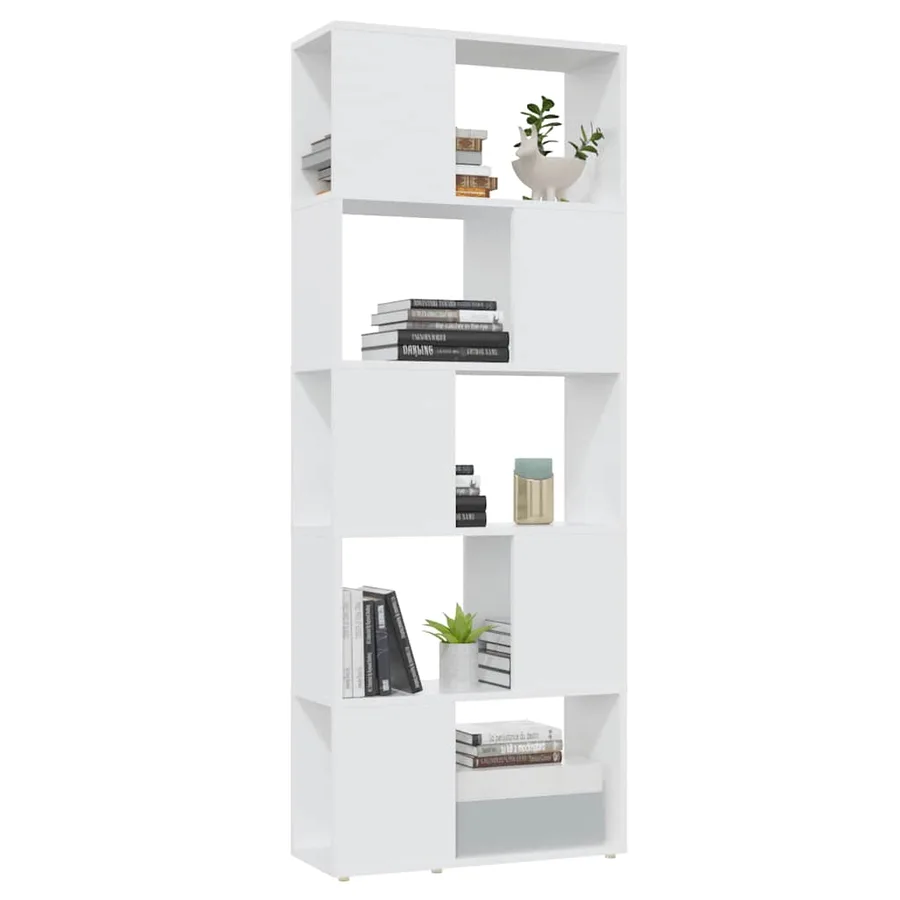 Bibliothèque Séparateur de pièce Blanc 60x24x155 cm - 4