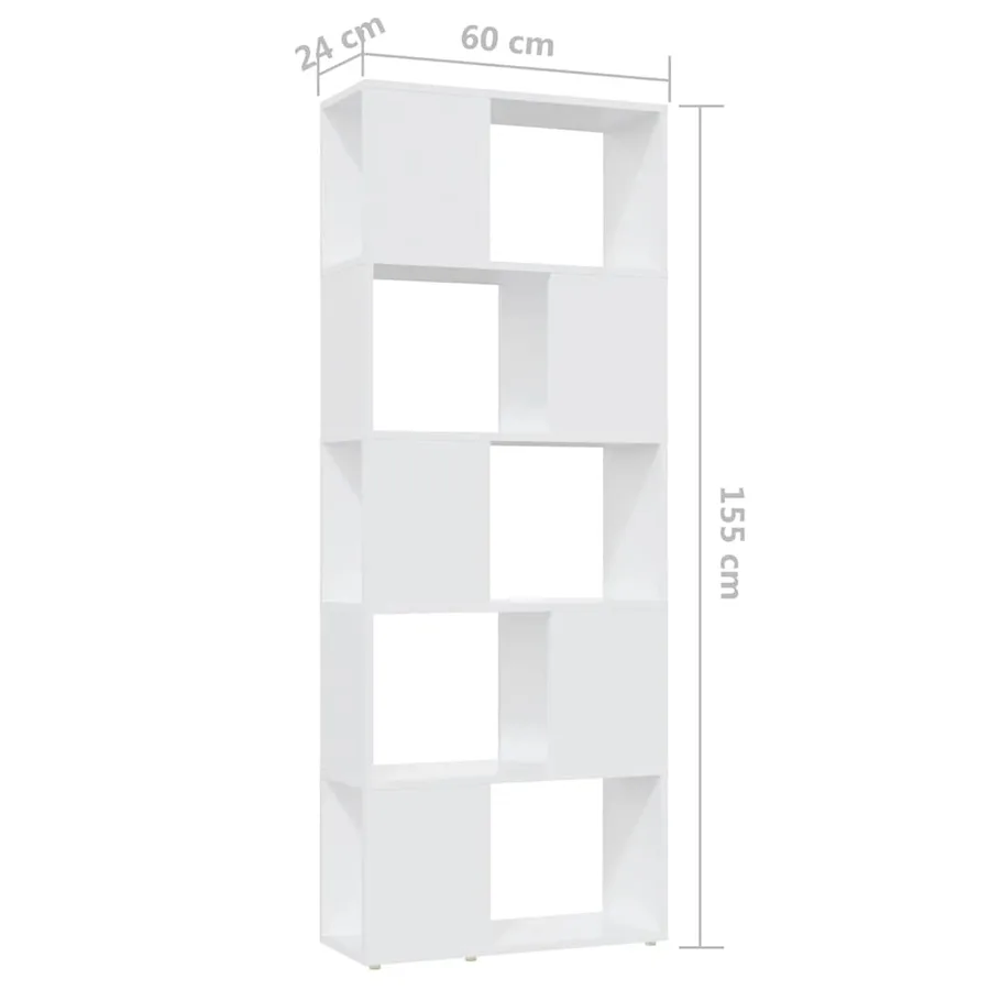 Bibliothèque Séparateur de pièce Blanc 60x24x155 cm - 7