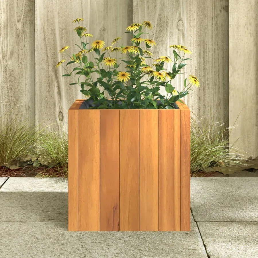 Jardinière 25x25x25 cm bois massif d'acacia - 3