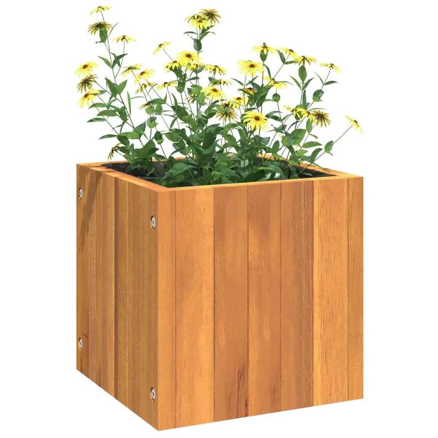 Jardinière 25x25x25 cm bois massif d'acacia - 4