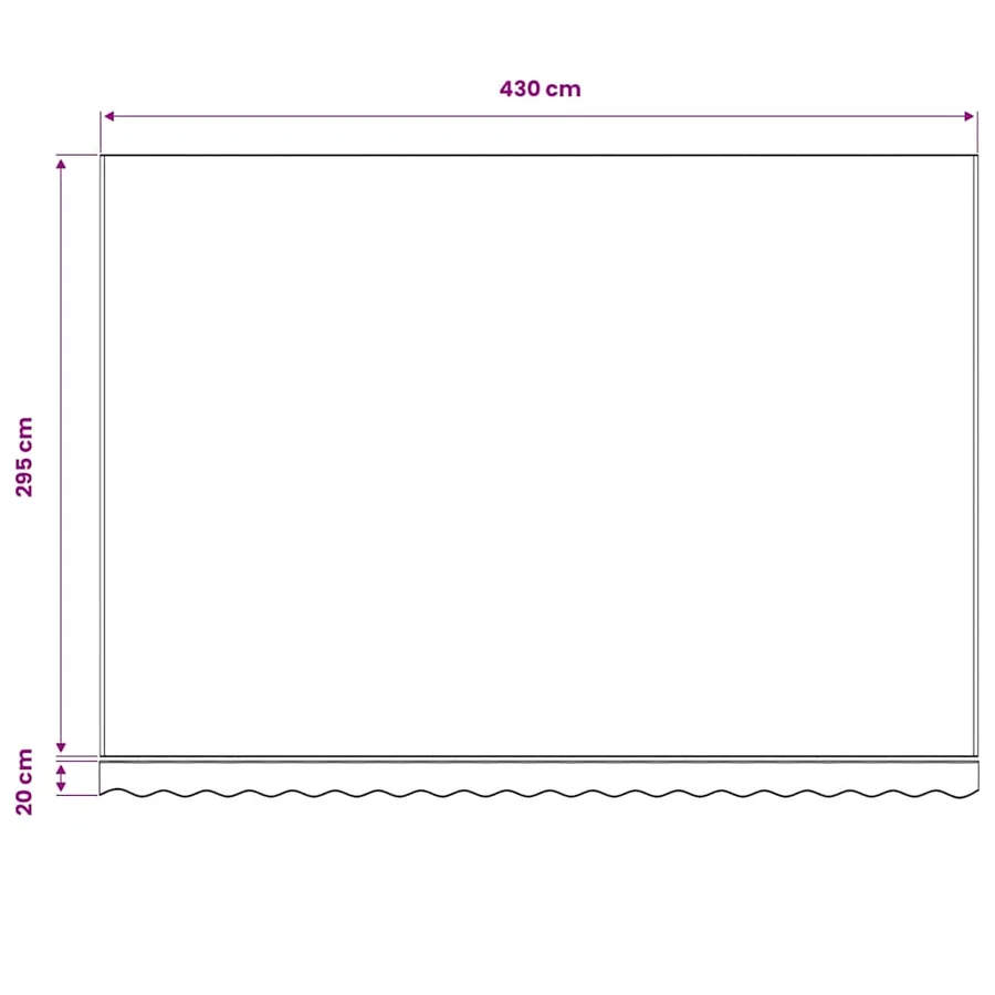 Tissu de remplacement pour auvent rouge et blanc 4,5x3 m polyester - 7
