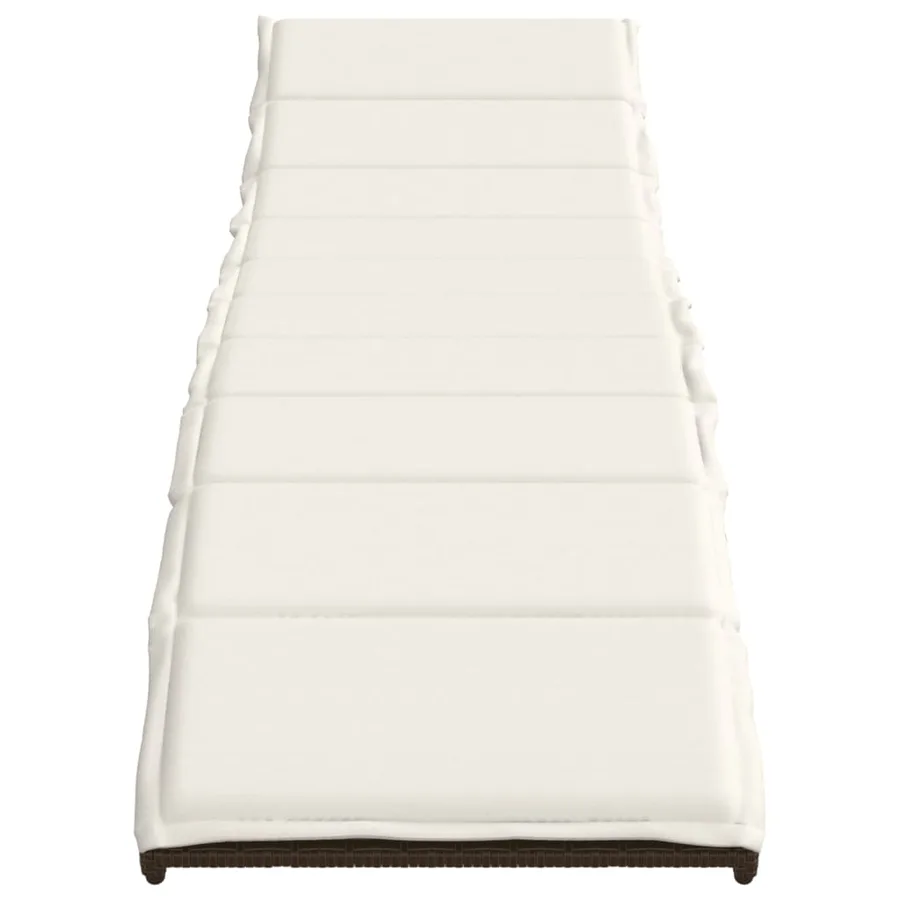 Chaises longues lot de 2 avec coussins marron résine tressée - 4