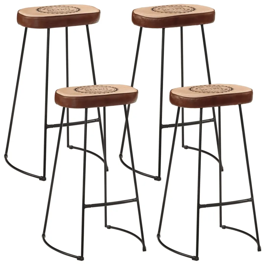 Ensemble de bar 5 pcs bois de manguier brut massif et métal - 2