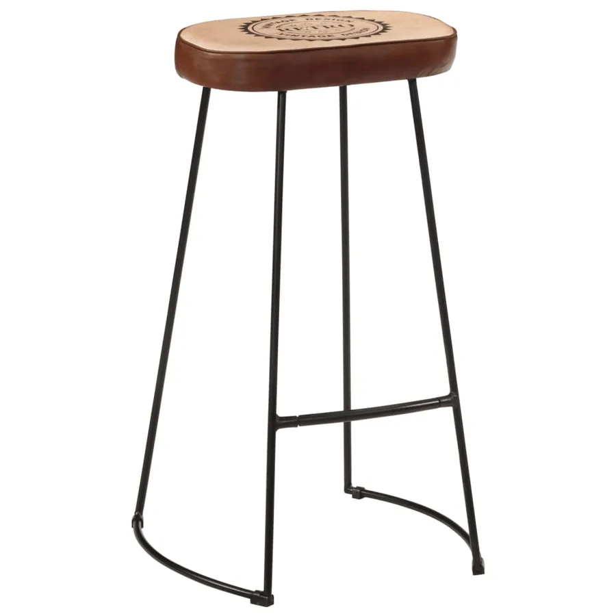 Ensemble de bar 5 pcs bois de manguier brut massif et métal - 3