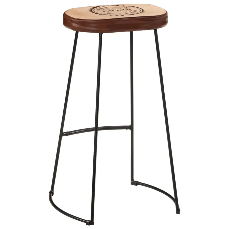 Ensemble de bar 5 pcs bois de manguier brut massif et métal - 6