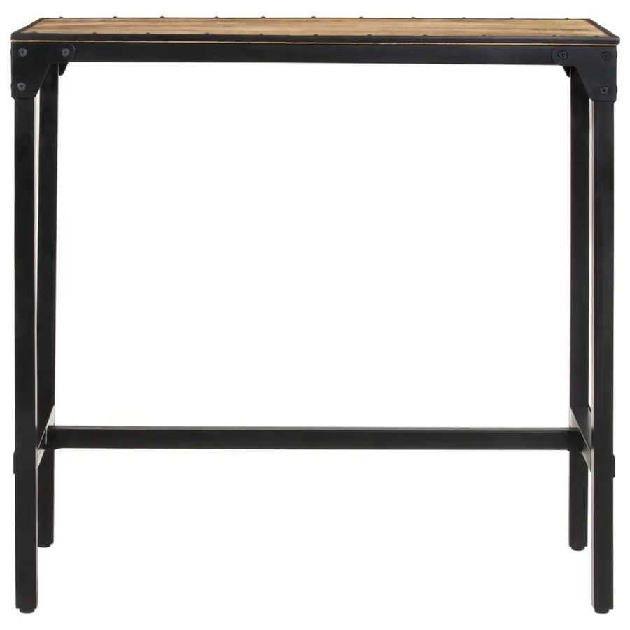 Ensemble de bar 5 pcs bois de manguier brut massif et métal - 8