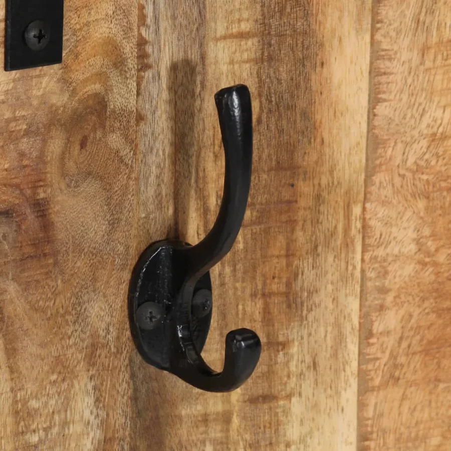 Porte-manteau 35x8x110 cm bois de manguier massif brut - 5