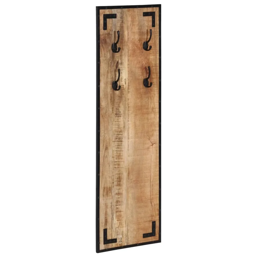 Porte-manteau 35x8x110 cm bois de manguier massif brut - 9
