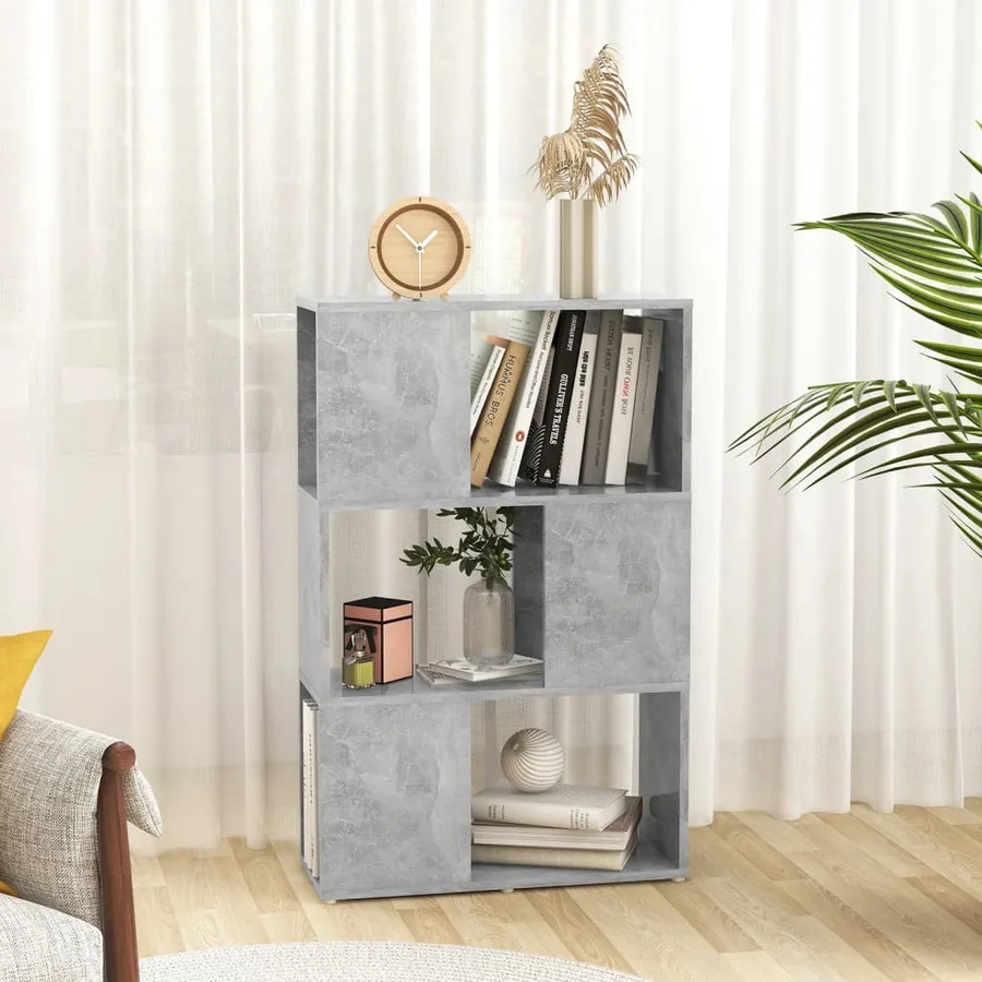 Bibliothèque/Séparateur de pièce Gris 60x24x94 cm - 3