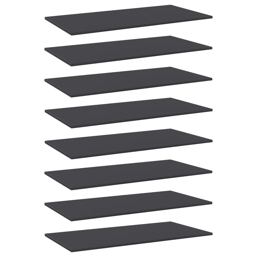 Panneaux de bibliothèque 8 pcs Gris 80x30x1,5 cm Aggloméré