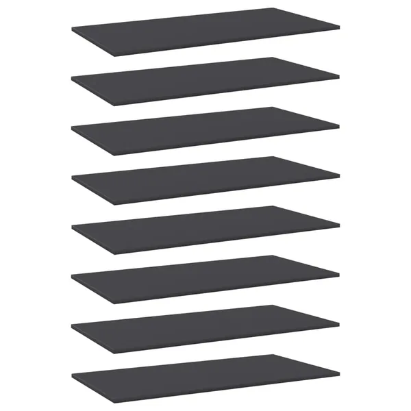 Panneaux de bibliothèque 8 pcs Gris 80x30x1,5 cm Aggloméré