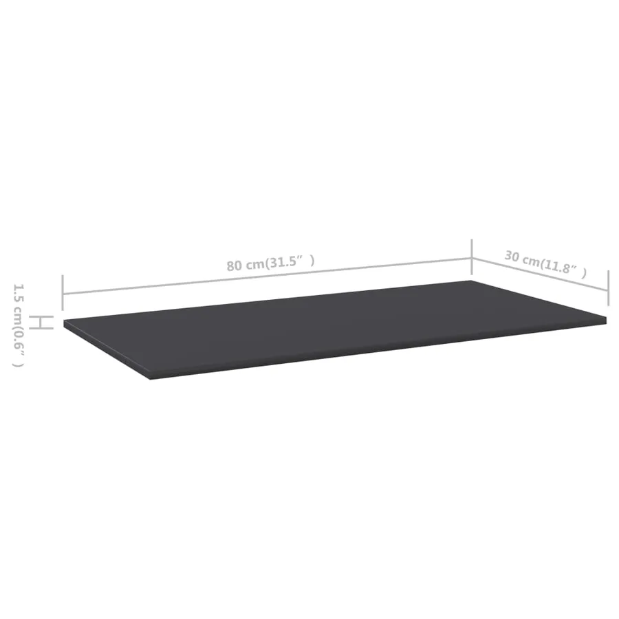 Panneaux de bibliothèque 8 pcs Gris 80x30x1,5 cm Aggloméré - 5