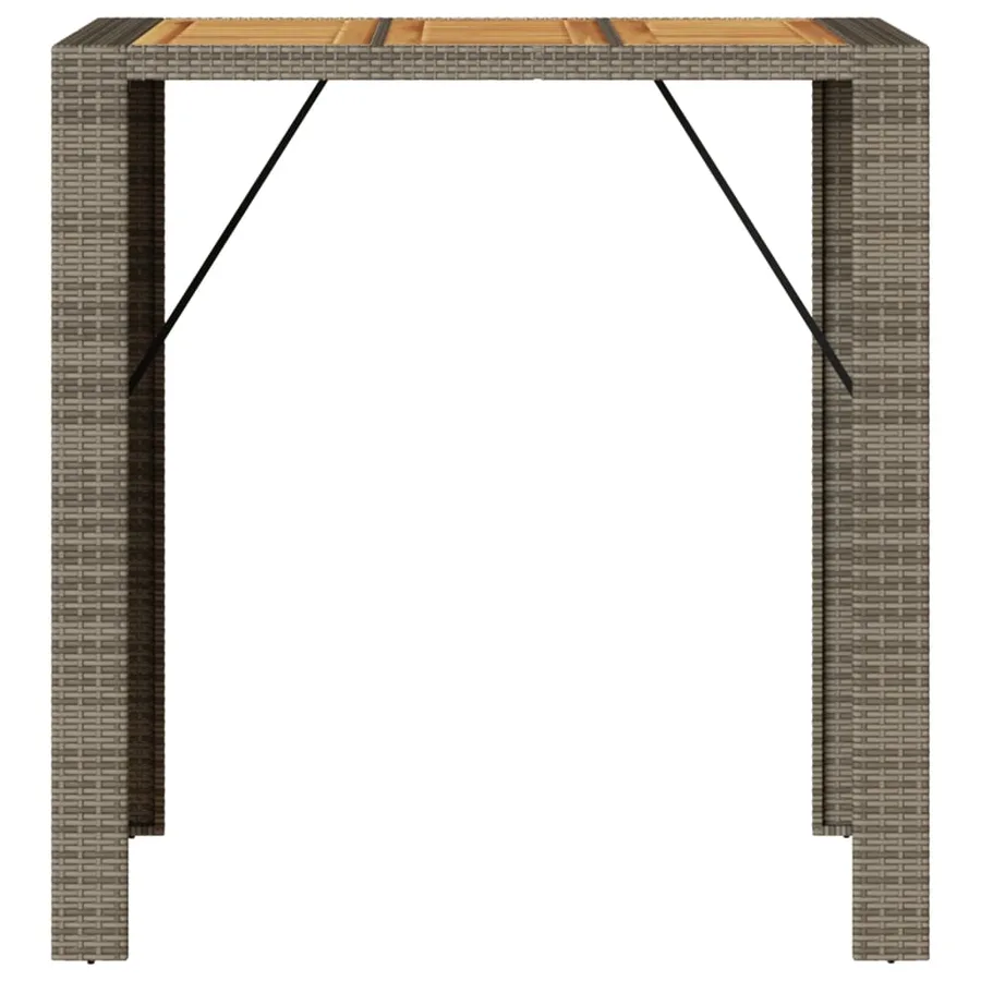 Table de bar de jardin et dessus en bois acacia résine tressée - 5