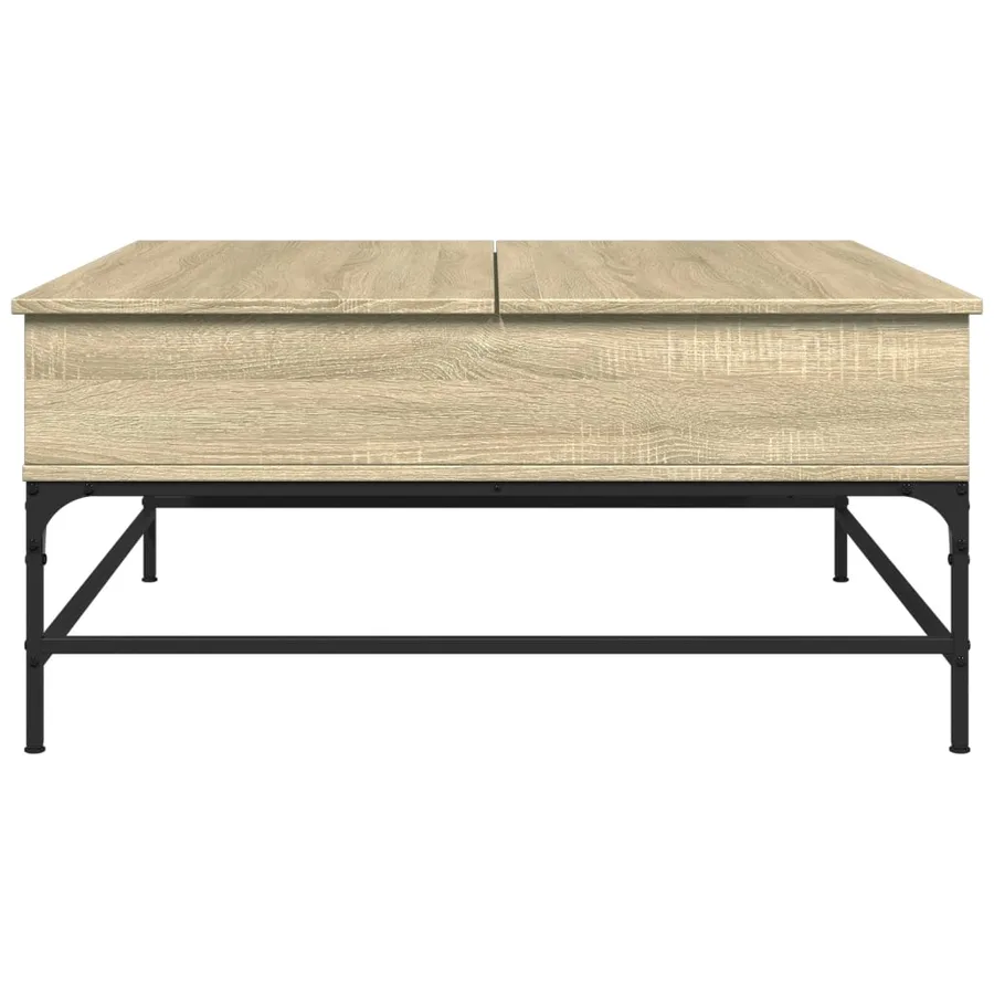 Table basse chêne sonoma 95x95x45 cm bois d'ingénierie et métal - 5