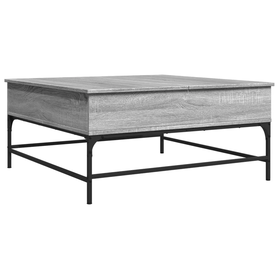 Table basse sonoma gris 95x95x45 cm bois d'ingénierie et métal - 2