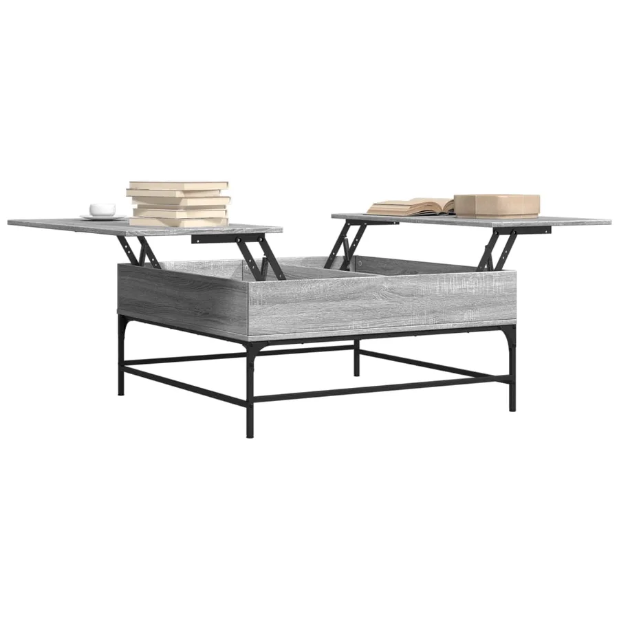 Table basse sonoma gris 95x95x45 cm bois d'ingénierie et métal - 4