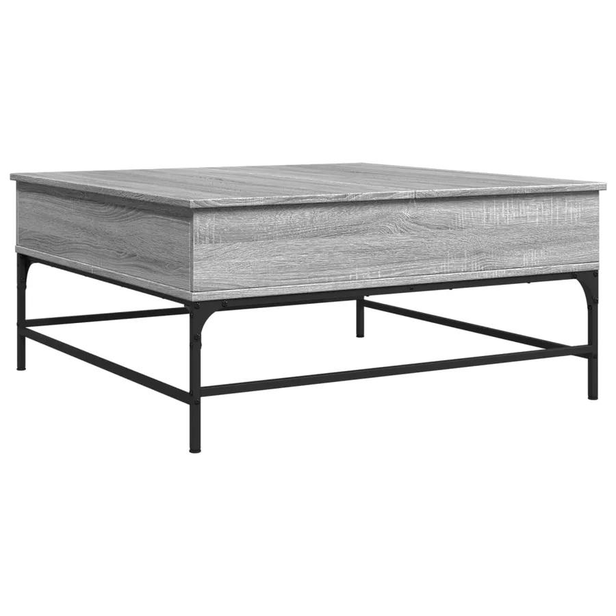 Table basse sonoma gris 95x95x45 cm bois d'ingénierie et métal - 7