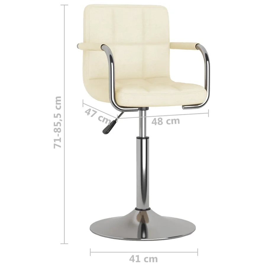 Chaise de salle à manger Crème Tissu - 8