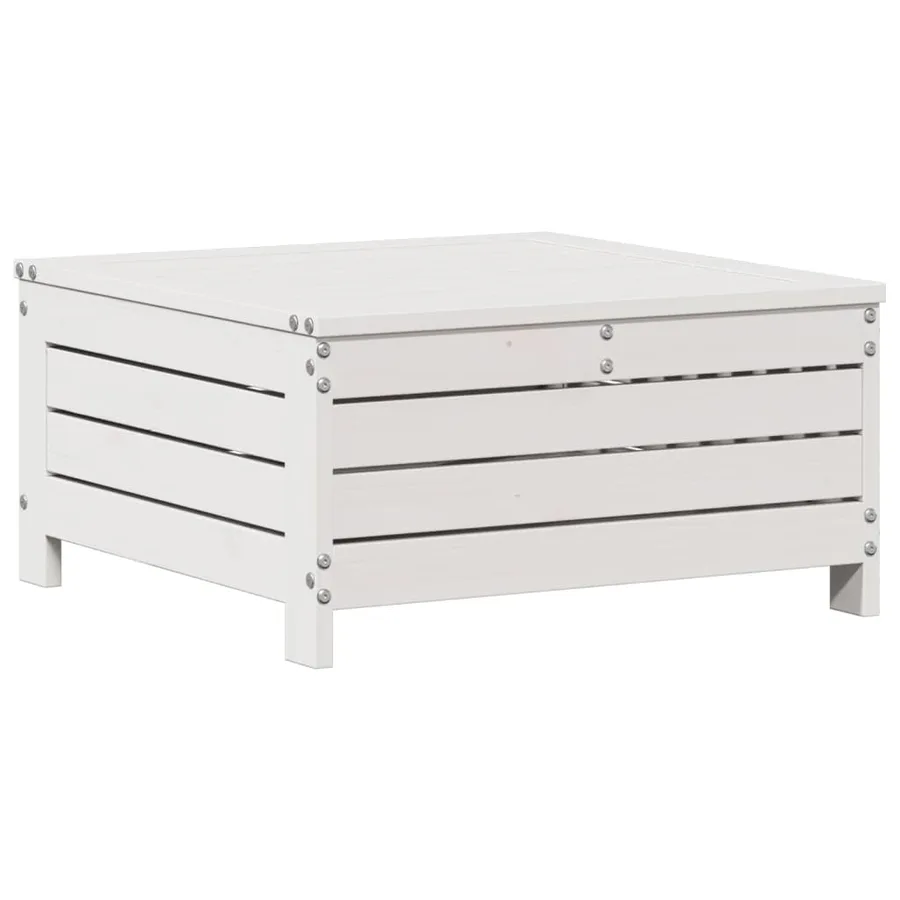 Salon de jardin avec coussins 6 pcs blanc bois de pin massif - 6