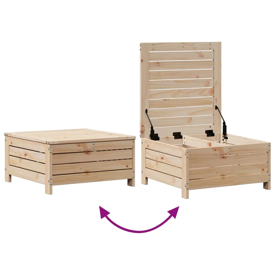 Salon de jardin 7 pcs avec coussins Bois de pin massif - 7