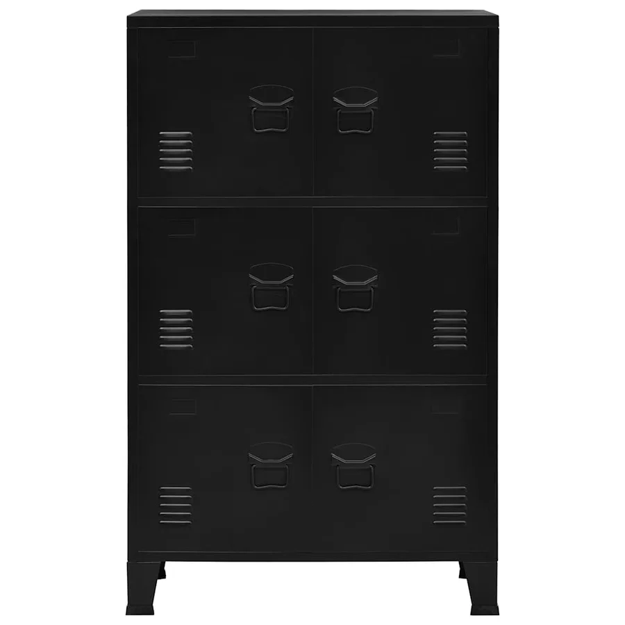 Coffre de rangement industriel Noir 75x40x120 cm Acier - 5