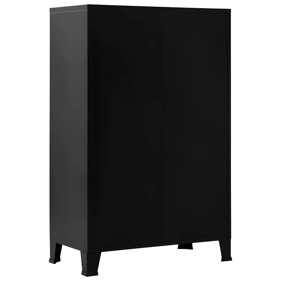 Coffre de rangement industriel Noir 75x40x120 cm Acier - 6
