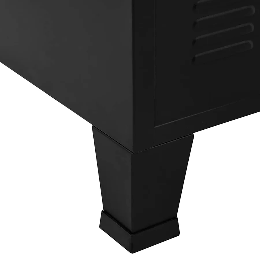 Coffre de rangement industriel Noir 75x40x120 cm Acier - 8