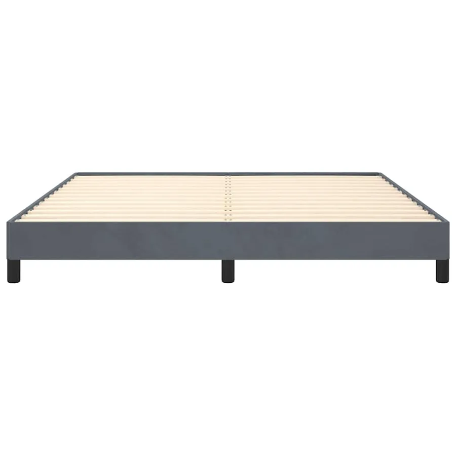 Cadre de lit sans matelas gris foncé California velours - 6