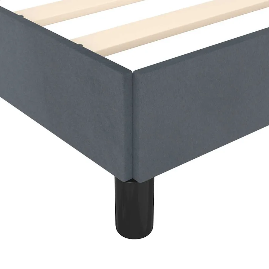 Cadre de lit sans matelas gris foncé California velours - 8