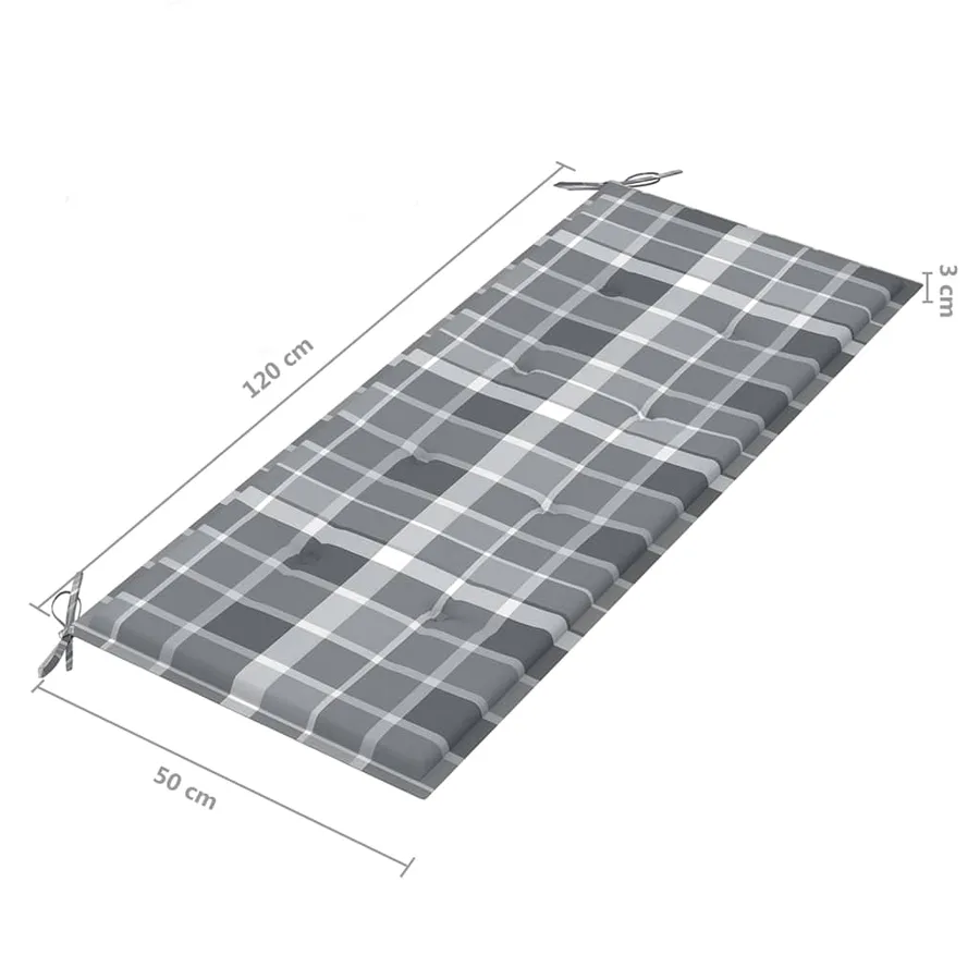 Banc de jardin 2 places avec coussin 120 cm Bois d'eucalyptus - 10