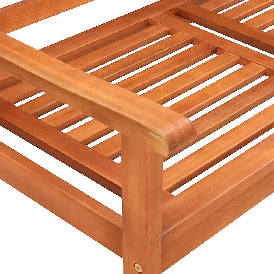 Banc de jardin 2 places avec coussin 120 cm Bois d'eucalyptus - 6