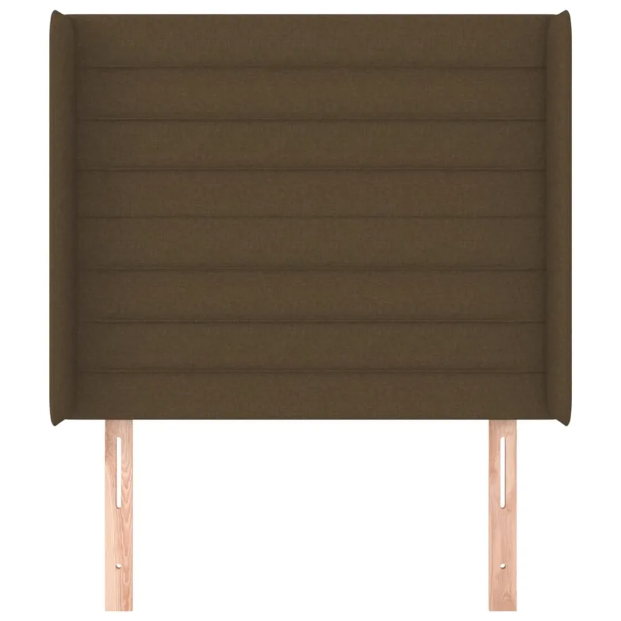 Tête de lit avec oreilles Marron foncé 93x16x118/128 cm Tissu - 3