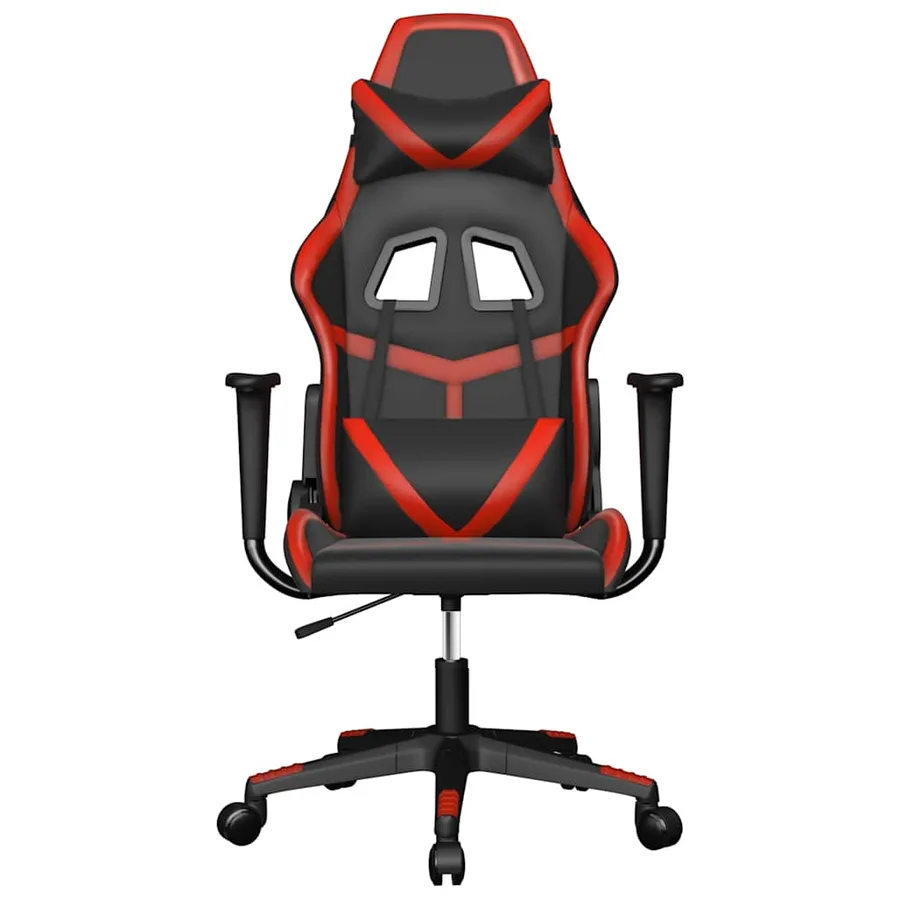 Chaise de jeu de massage Noir et rouge Similicuir - 3