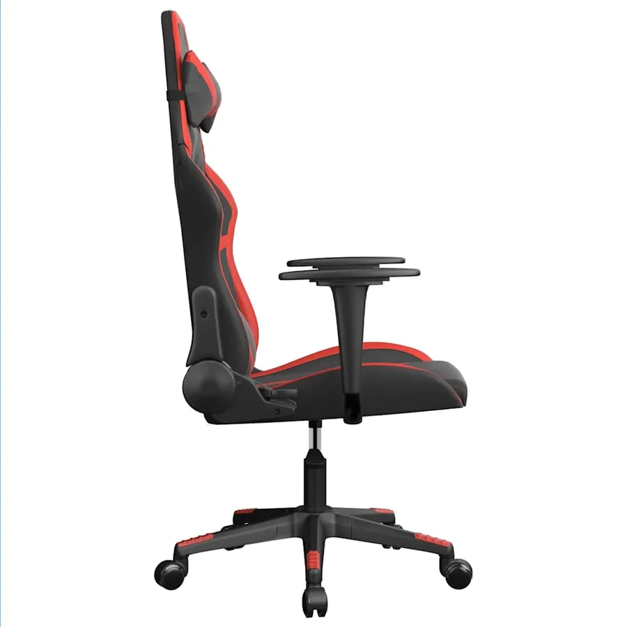 Chaise de jeu de massage Noir et rouge Similicuir - 4