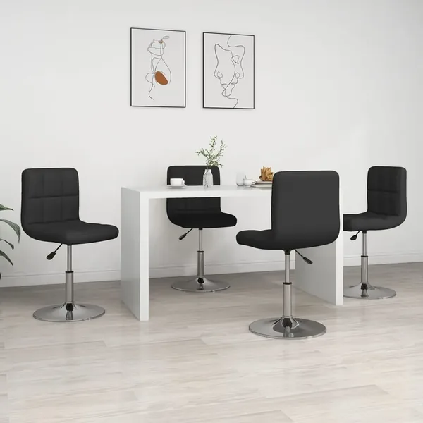 Chaises à manger lot de 4 noir similicuir