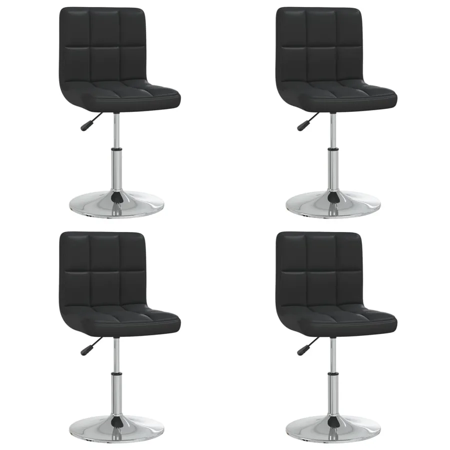 Chaises à manger lot de 4 noir similicuir - 2