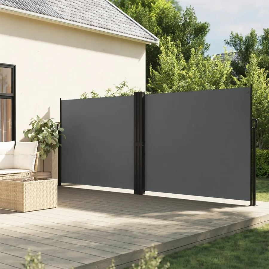 Auvent latéral rétractable anthracite 160x600 cm