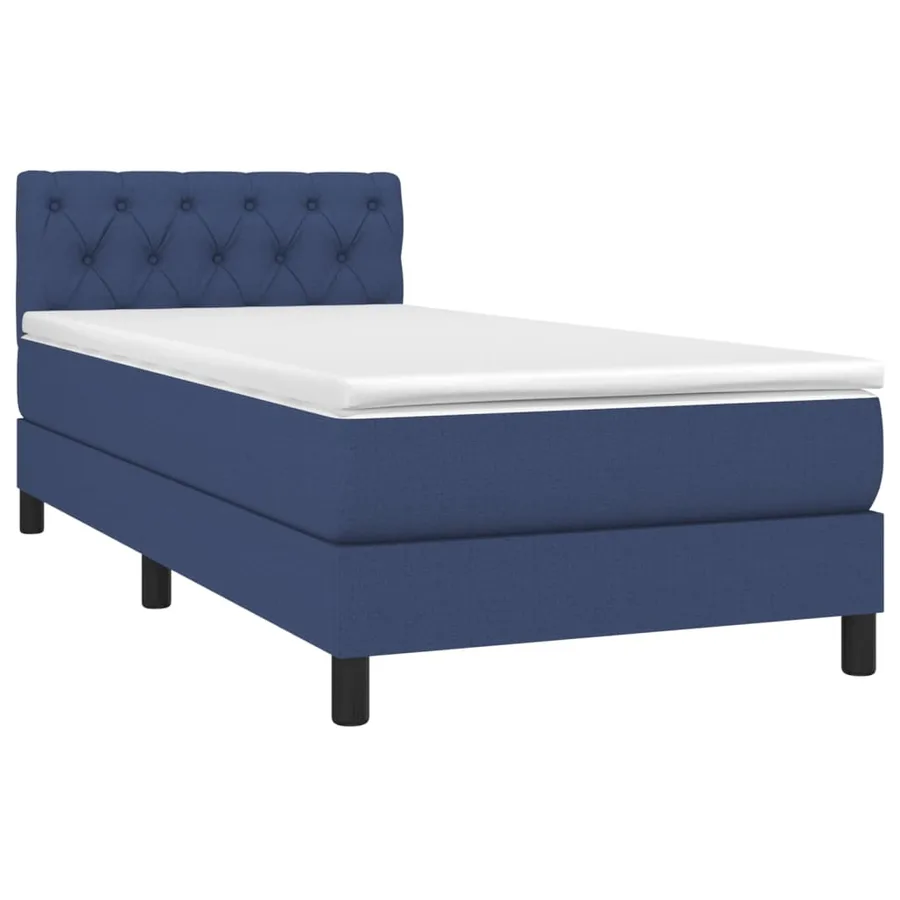 Sommier à lattes de lit avec matelas Bleu 80x200 cm Tissu - 3