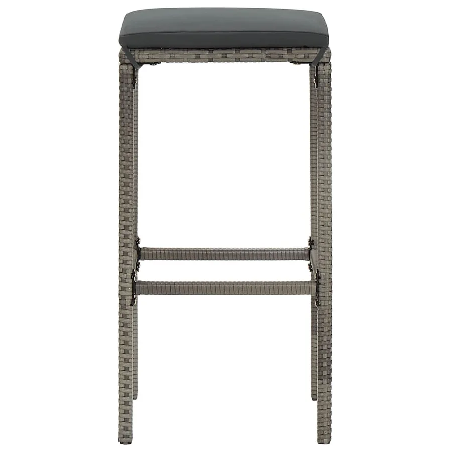 Ensemble de bar de jardin 5 pcs gris bois massif acacia rotin - 6