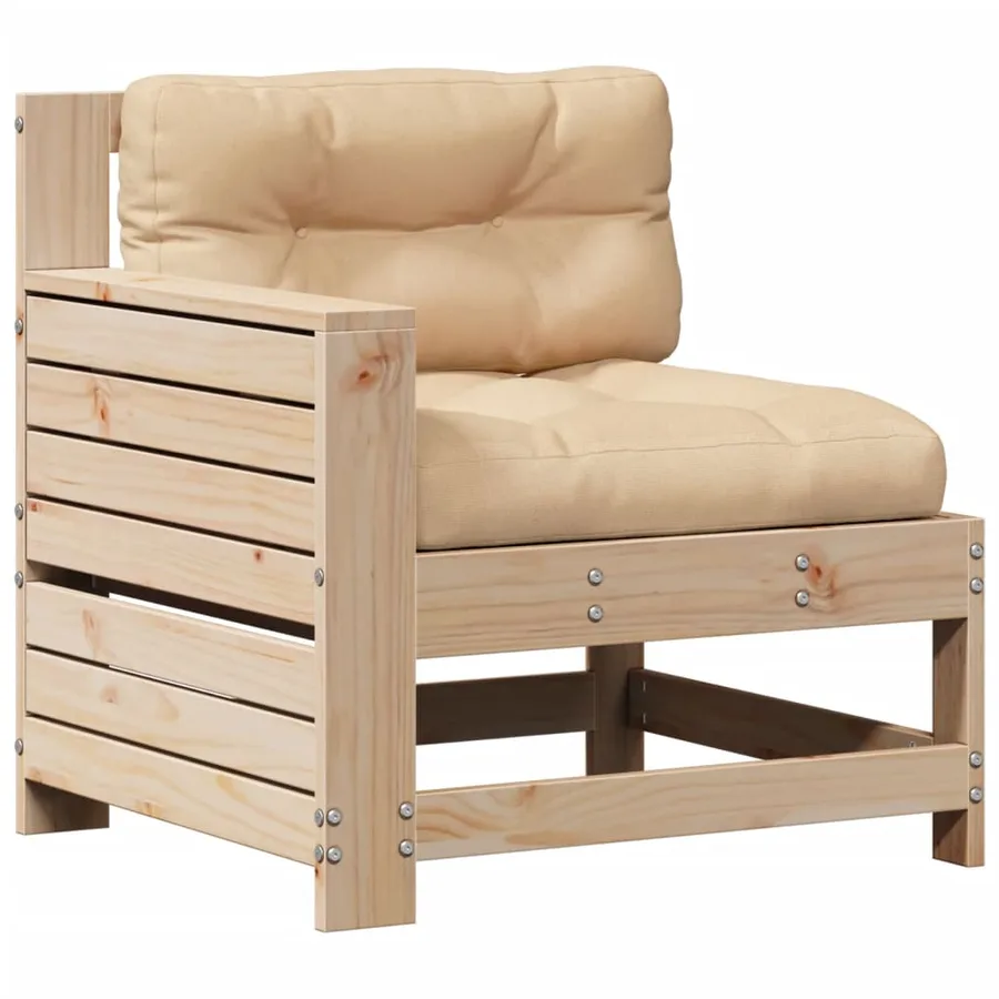 Salon de jardin 5 pcs avec coussins Bois de pin massif - 5