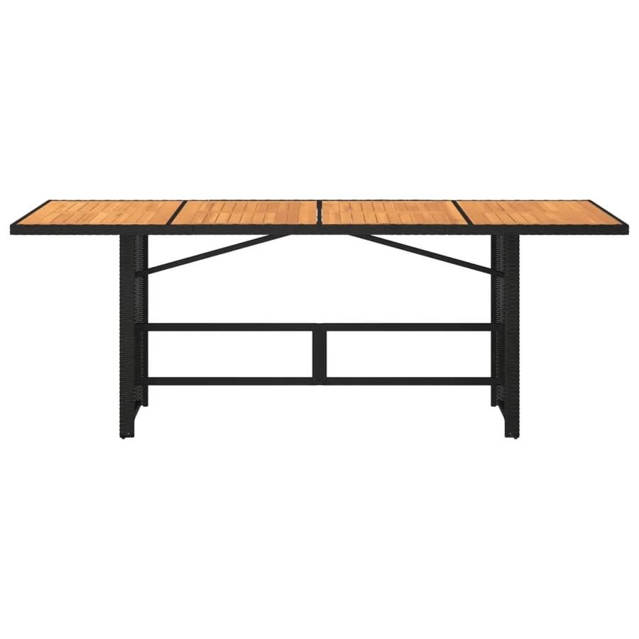 Table de jardin avec dessus en bois d'acacia noir 190x80x74 cm - 6