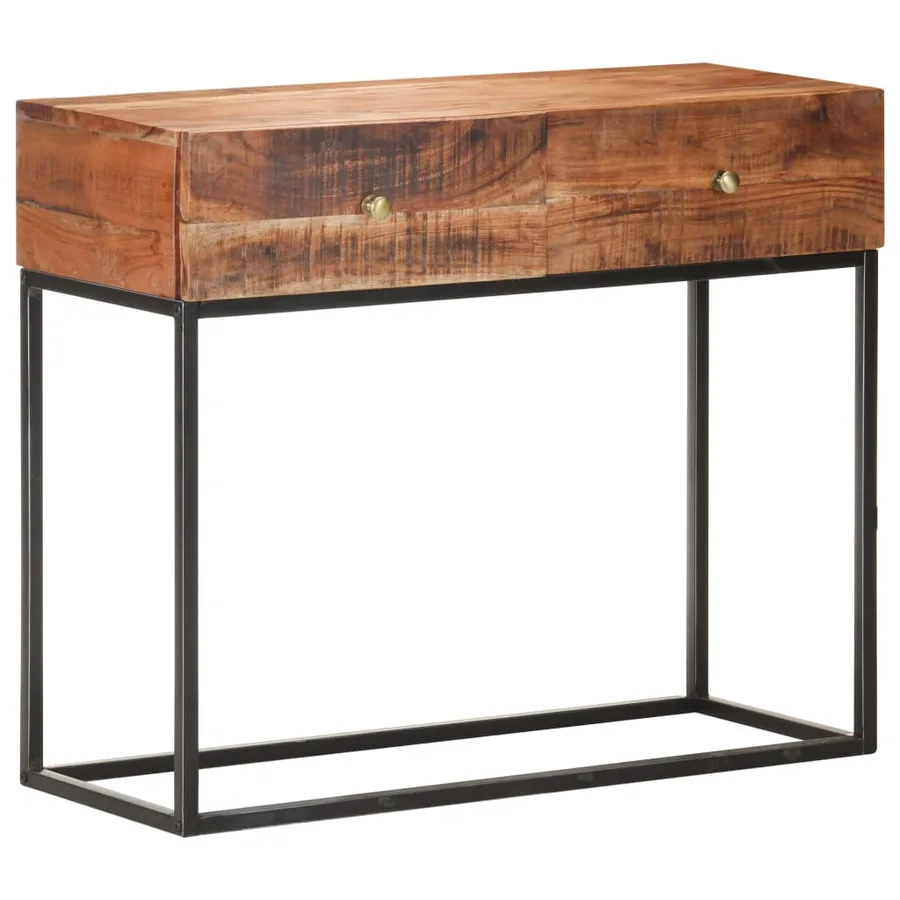 Table console 90x35x75 cm Bois d'acacia brut - 10
