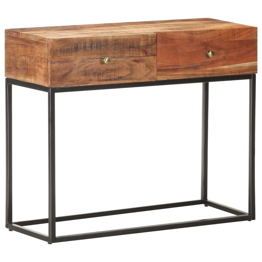 Table console 90x35x75 cm Bois d'acacia brut - 7
