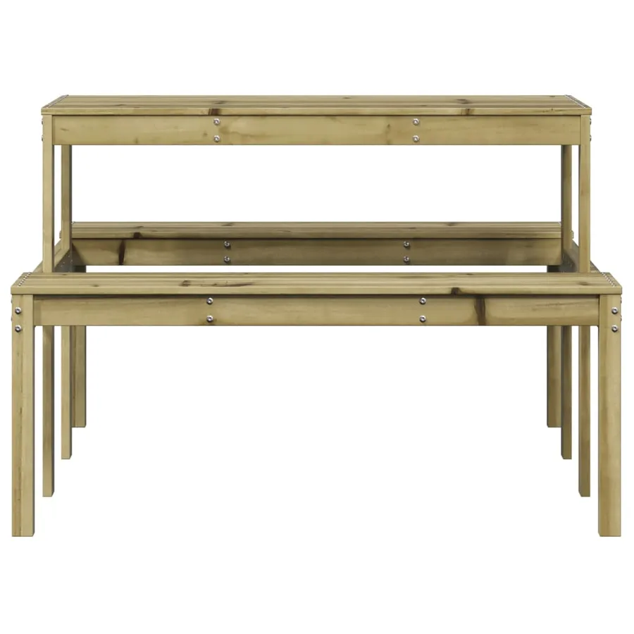 Table de pique-nique 110x134x75 cm bois de pin imprégné - 4
