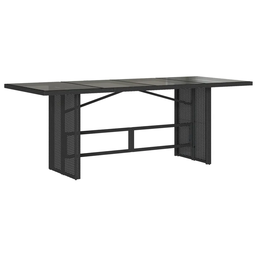 Ensemble à manger de jardin 9pcs coussins noir résine tressée - 3