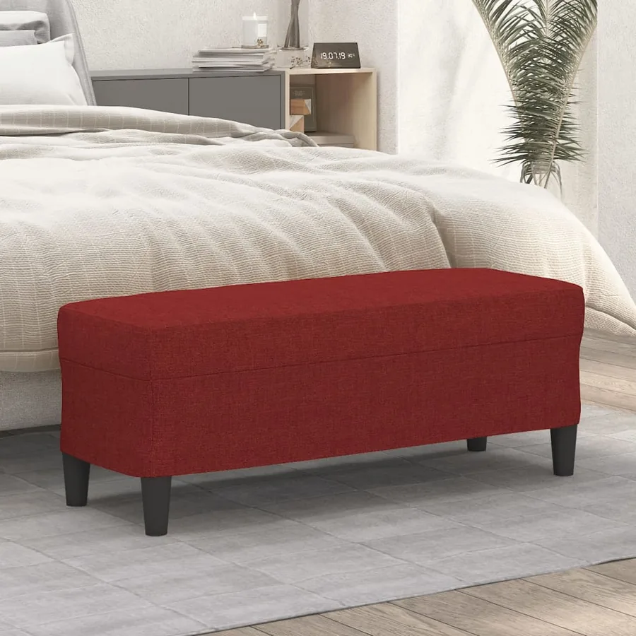 Banc Rouge bordeaux 100x35x41 cm Tissu