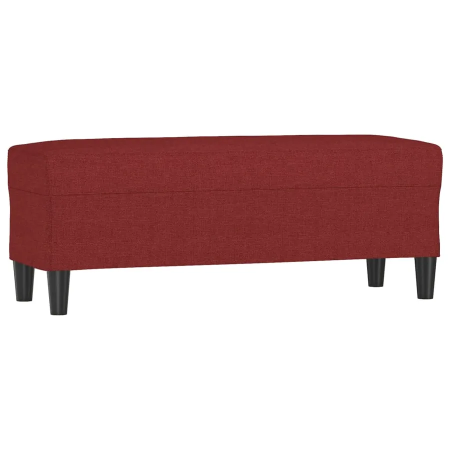 Banc Rouge bordeaux 100x35x41 cm Tissu - 2