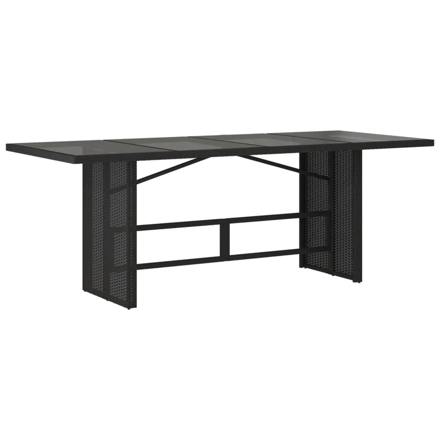 Ensemble à manger de jardin 9pcs coussins noir résine tressée - 4