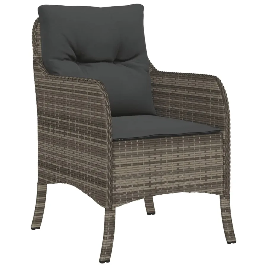 Ensemble à manger de jardin 9 pcs coussins gris résine tressée - 3