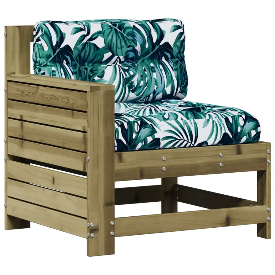 Salon de jardin 5 pcs avec coussins bois de pin imprégné - 6